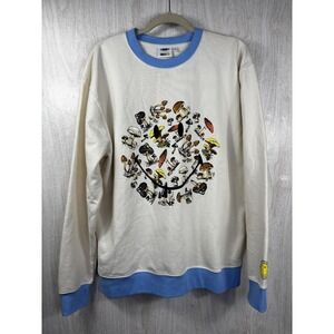 BSR by Samii Ryan NWOT Smiley Mushroom Sweatshirt L Graphic Streetwear Cozy